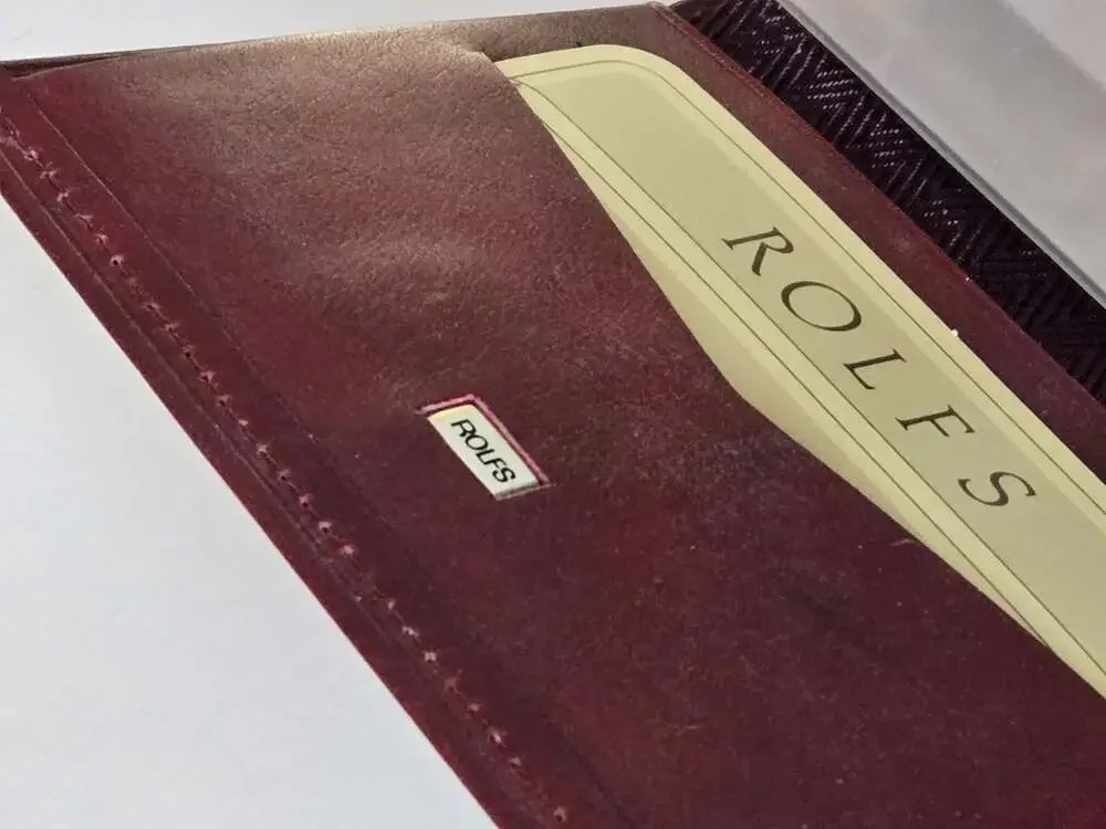 Vintage Rolfs American Classic Burgundy Leather Trifold Wallet with Original Box